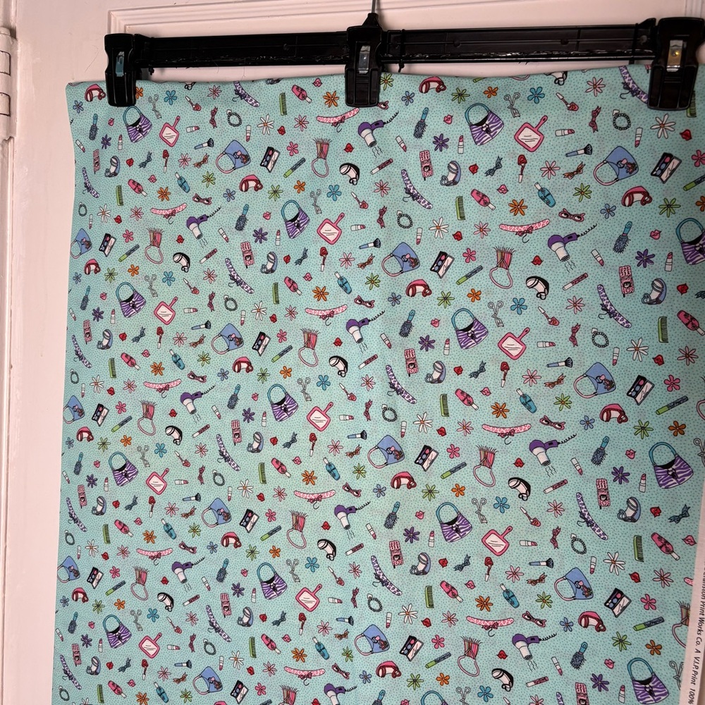 Cranston fabrics light green background 3yds/44”w appr